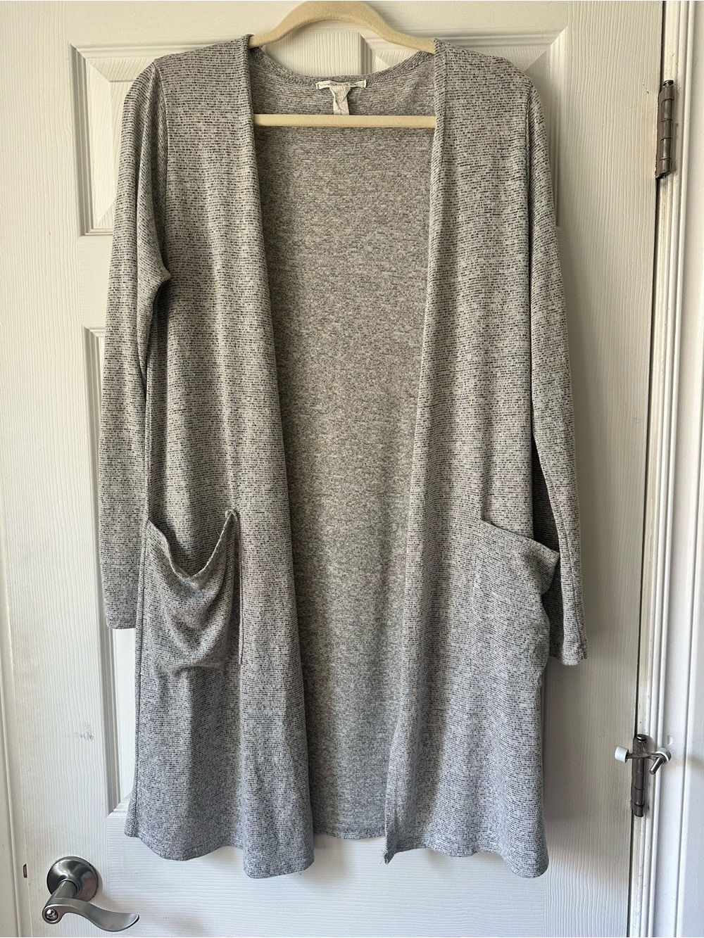 Light Gray Open-Front Women's Cardigan